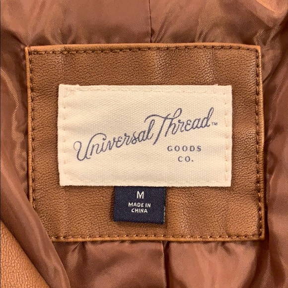 Brown Faux Leather Bomber Moto Jacket - Picture 4 of 9